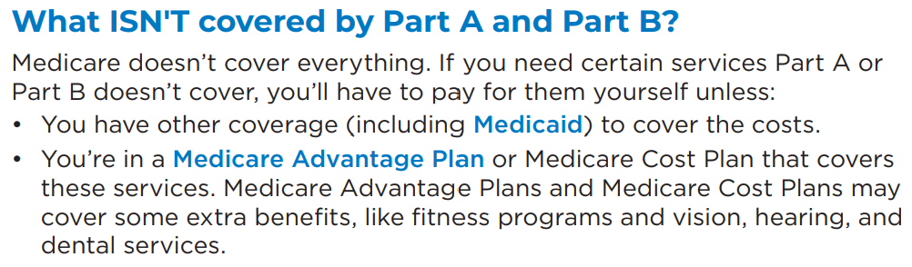 Medicare & You Handbook Page 55 - What Part A and B Don't Cover