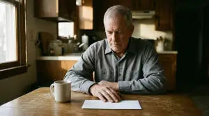 Veteran at a kitchen table deciding whether VA disability tax free income means he can skip Medicare