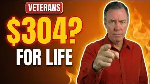 Chris Duncan points at the camera next to a $304 for life warning about the Medicare Part B late enrollment penalty veterans pay when they skip Part B